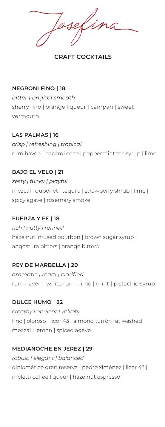 Drinks menu page 1