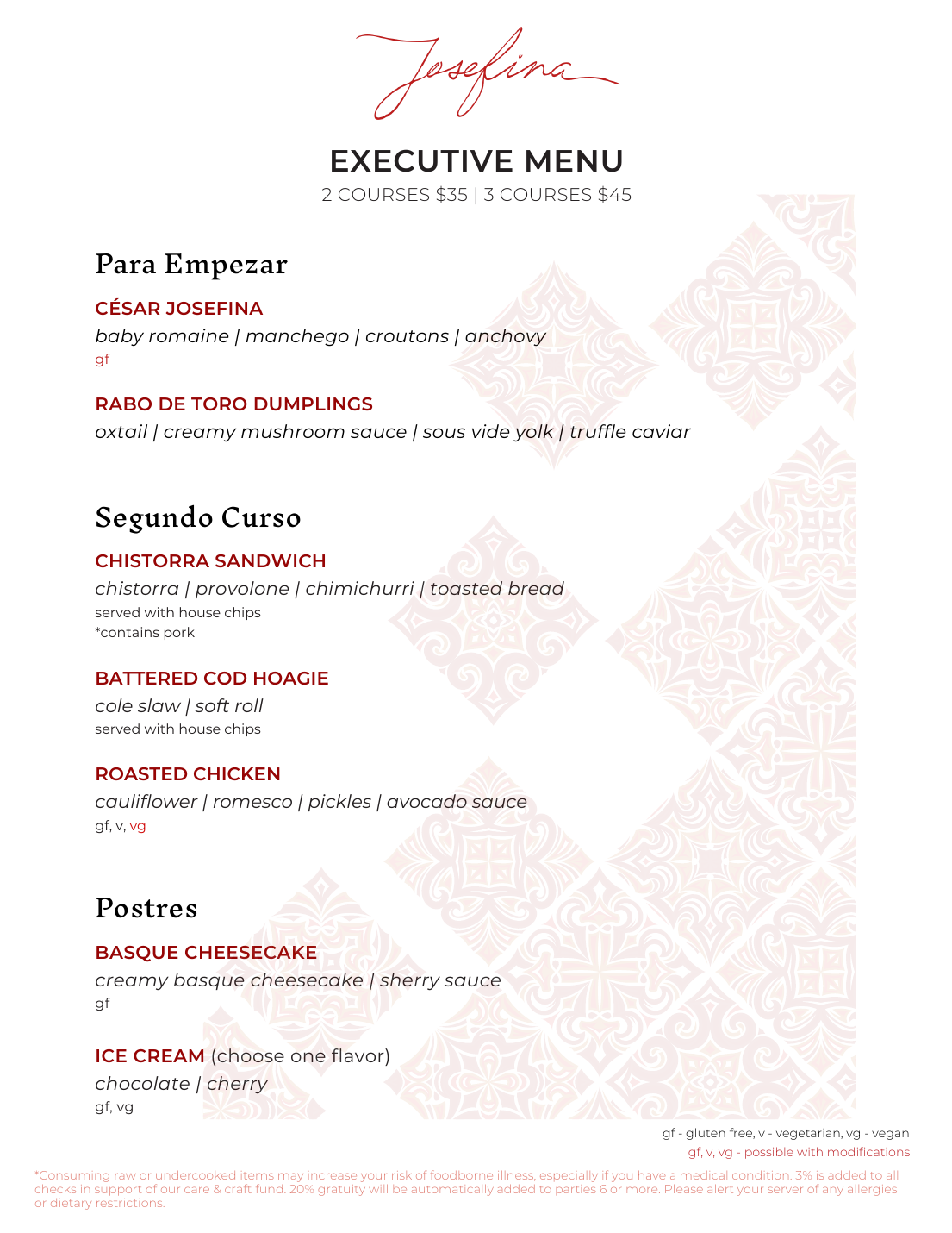 Lunch menu page 2