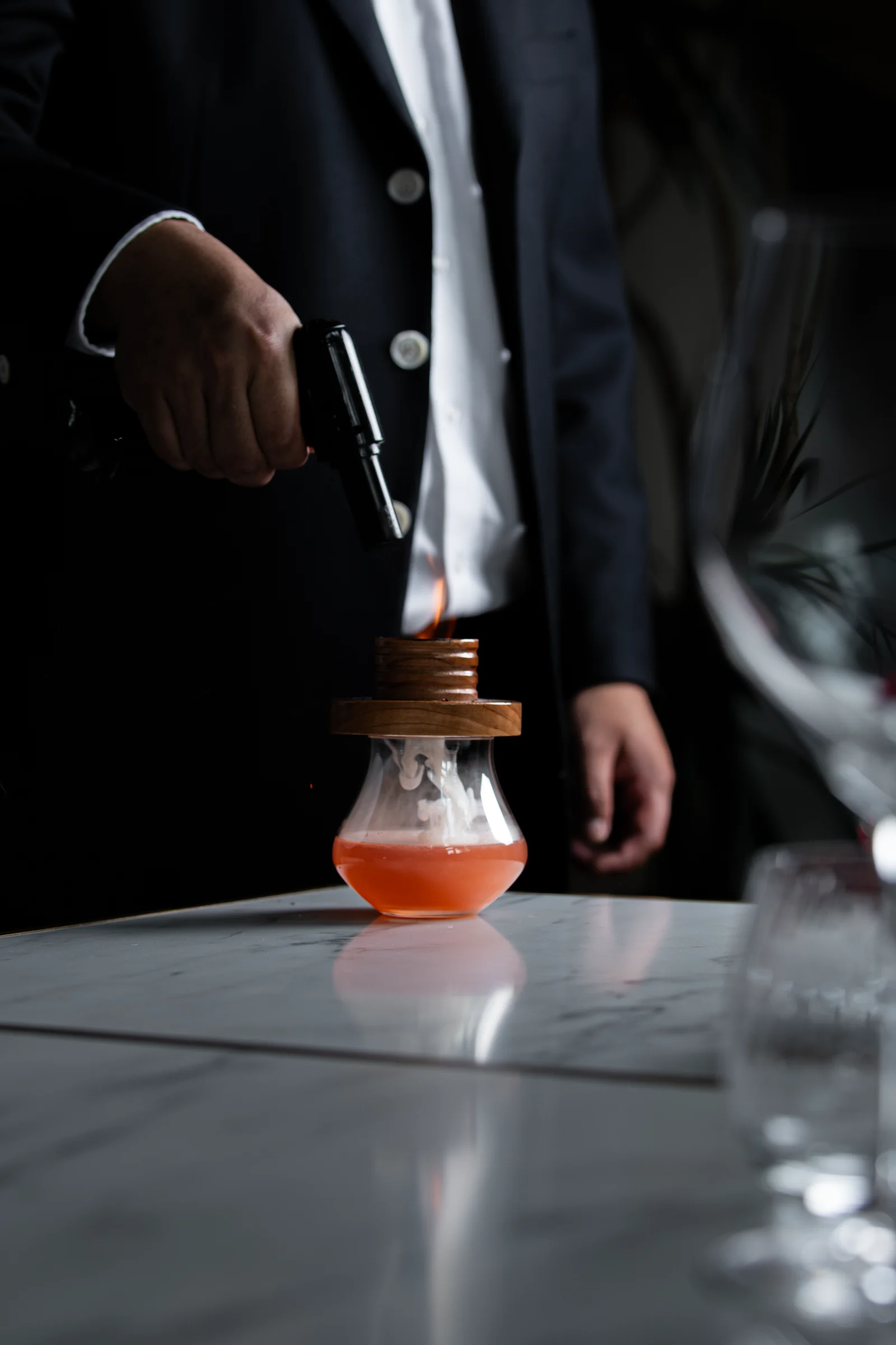 A tableside cocktail presentation at Josefina