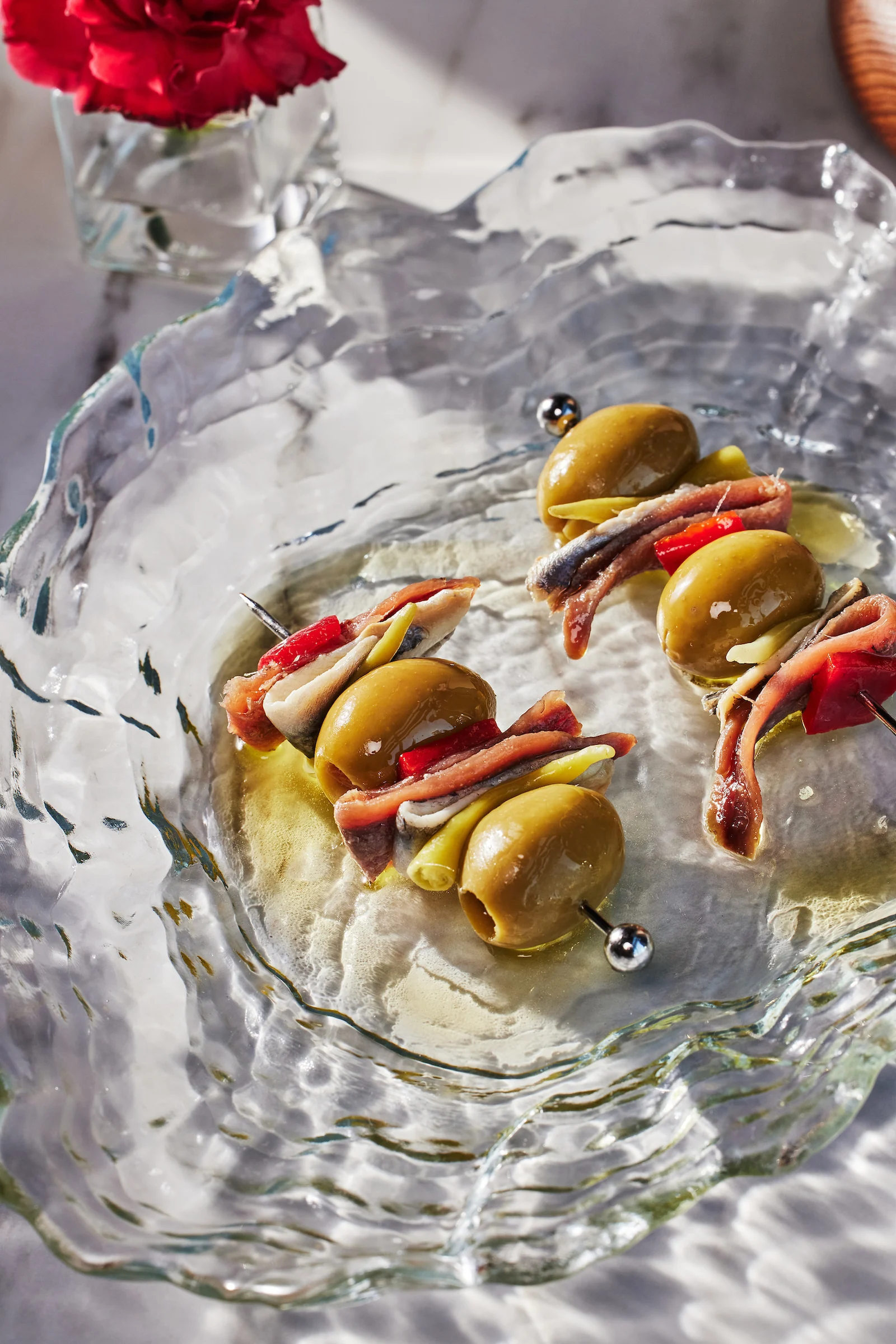 Gildas with olives, anchovies, and peppers at Josefina
